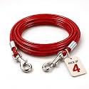 20 Meter(Pack of 4) Vinyl Coated Stainless Steel Tie Out Cable AntiRust Buckles | Load 60KG | Heavy Duty Rope for Blankets Curtains Camping Gardening Pets Outdoor Use
