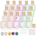 20 Pack 10ml Natural Crystal Glass Square Roller Bottles for Essential Oils