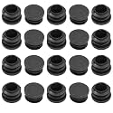 20 Pack 3/4" Round Plastic Plug Tubing End Caps (Black)