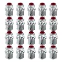 20-Pack 3/8" Snap-In MC Connectors, 1/2" Knockout, UL Listed