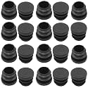 20 Pack 5/8" Round Plastic Plug Tubing End Caps (Black)
