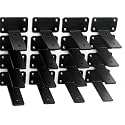 20 Pack - 5 inch Black Hidden L Shelf Bracket (1/5 Inch Thicked) Iron Floating Shelf Brackets Rustic Industrial Metal Brackets for Shelf Support