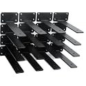 20 Pack - 8 inch Black Hidden L Shelf Bracket (1/5 Inch Thicked) Iron Floating Shelf Brackets Rustic Industrial Metal Brackets for Shelf Support