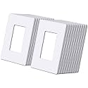 (20 Pack) BESTTEN USWP6 Matte Snow White Series, 1-Gang Screwless Wall Plate, Decorator Outlet Cover, Decor Switch Plate, H4.69” x W2.91”, for Dimmer, USB, GFCI, Receptacle