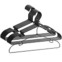 20 Pack Black Aluminum Hangers, 16.5 Inch Non-Slip Metal Clothes Hangers, Lightweight Sturdy and Bulk Space-Saving Hangers for Pants, Skirt, Shirt, Dress, Tie