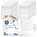 20 Pack Clear Expandable Binder Pockets, 11 Holes Plastic File Divider Folders, Compatible with 2/3/4 Ring Binders for School Home Office (20-V)
