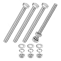 M METERXITY 4-Pack Hex Head Screw Bolt with Nuts Flat &amp; Lock Washers M10x120mm Stainless Steel Bolts and Nuts Kit Fully Threaded Metric Bolt Assortment for Equipment/Machinery