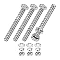M METERXITY 4-Pack Hex Head Screw Bolt with Nuts Flat &amp; Lock Washers M8x70mm Stainless Steel Bolts and Nuts Kit Fully Threaded Metric Bolt Assortment for Equipment/Machinery