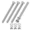 M METERXITY 4-Pack Hex Head Screw Bolt with Nuts Flat &amp; Lock Washers M8x100mm Stainless Steel Bolts and Nuts Kit Fully Threaded Metric Bolt Assortment for Equipment/Machinery