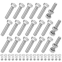 M METERXITY 20-Pack Hex Head Screw Bolt with Nuts Flat &amp; Lock Washers M10x50mm Stainless Steel Bolts and Nuts Kit Fully Threaded Metric Bolt Assortment for Equipment/Machinery