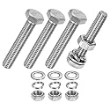 M METERXITY 4-Pack Hex Head Screw Bolt with Nuts Flat & Lock Washers M6x35mm Stainless Steel Bolts and Nuts Kit Fully Threaded Metric Bolt Assortment for Equipment/Machinery