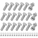 M METERXITY 20-Pack Hex Head Screw Bolt with Nuts Flat &amp; Lock Washers M8x22mm Stainless Steel Bolts and Nuts Kit Fully Threaded Metric Bolt Assortment for Equipment/Machinery