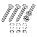 M METERXITY 4-Pack Hex Head Screw Bolt with Nuts Flat &amp; Lock Washers M8x40mm Stainless Steel Bolts and Nuts Kit Fully Threaded Metric Bolt Assortment for Equipment/Machinery