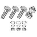 M METERXITY 4-Pack Hex Head Screw Bolt with Nuts Flat &amp; Lock Washers M6x16mm Stainless Steel Bolts and Nuts Kit Fully Threaded Metric Bolt Assortment for Equipment/Machinery