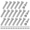 M METERXITY 20-Pack Hex Head Screw Bolt with Nuts Flat &amp; Lock Washers M6x30mm Stainless Steel Bolts and Nuts Kit Fully Threaded Metric Bolt Assortment for Equipment/Machinery