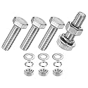M METERXITY 4-Pack Hex Head Screw Bolt with Nuts Flat &amp; Lock Washers M10x35mm Stainless Steel Bolts and Nuts Kit Fully Threaded Metric Bolt Assortment for Equipment/Machinery