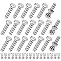 M METERXITY 20-Pack Hex Head Screw Bolt with Nuts Flat &amp; Lock Washers M10x45mm Stainless Steel Bolts and Nuts Kit Fully Threaded Metric Bolt Assortment for Equipment/Machinery
