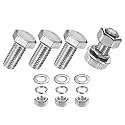 M METERXITY 4-Pack Hex Head Screw Bolt with Nuts Flat &amp; Lock Washers M10x22mm Stainless Steel Bolts and Nuts Kit Fully Threaded Metric Bolt Assortment for Equipment/Machinery