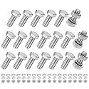 M METERXITY 20-Pack Hex Head Screw Bolt with Nuts Flat &amp; Lock Washers M10x25mm Stainless Steel Bolts and Nuts Kit Fully Threaded Metric Bolt Assortment for Equipment/Machinery