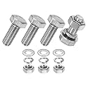 M METERXITY 4-Pack Hex Head Screw Bolt with Nuts Flat &amp; Lock Washers M8x20mm Stainless Steel Bolts and Nuts Kit Fully Threaded Metric Bolt Assortment for Equipment/Machinery