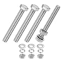 M METERXITY 4-Pack Hex Head Screw Bolt with Nuts Flat &amp; Lock Washers M10x90mm Stainless Steel Bolts and Nuts Kit Fully Threaded Metric Bolt Assortment for Equipment/Machinery