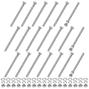 M METERXITY 20-Pack Hex Head Screw Bolt with Nuts Flat &amp; Lock Washers M6x90mm Stainless Steel Bolts and Nuts Kit Fully Threaded Metric Bolt Assortment for Equipment/Machinery