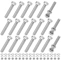 M METERXITY 20-Pack Hex Head Screw Bolt with Nuts Flat &amp; Lock Washers M10x65mm Stainless Steel Bolts and Nuts Kit Fully Threaded Metric Bolt Assortment for Equipment/Machinery
