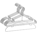 20 Pack Silver Aluminum Hangers, 16.5 Inch Non-Slip Metal Clothes Hangers, Lightweight Sturdy and Bulk Space-Saving Hangers for Pants, Skirt, Shirt, Dress, Tie