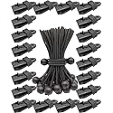 20 Pack Tarp Clips Lock Grip and 20 Pack Ball Bungee Cords 6 Inch