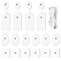 20 Pack TENS Unit Electrode Pads + 1/4 Wire Cable Combination Set. Reusable Premium Hydrogel Self-Adhesive Replacement Pads, Compatible with Belifu, AVCOO, NURSAL, TENS 7000, AUVON, Neocarbon (White)
