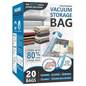 vacuum storage bags with hand pump vacuum seal space saver bags20 combo