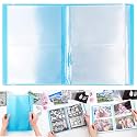 20 Pages / 80 Pockets Stamps and Dies Storage Album Book Organizer Folder Plastic Large Sticker Photo Storage Bags for Cutting Dies Stencil Stamp Crafts DIY Scrapbooking 7x5.1inch/Pocket (Blue)