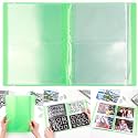 20 Pages / 80 Pockets Stamps and Dies Storage Album Book Organizer Folder Plastic Large Sticker Photo Storage Bags for Cutting Dies Stencil Stamp Crafts DIY Scrapbooking 7x5.1inch/Pocket (Green)