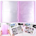 20 Pages / 80 Pockets Stamps and Dies Storage Album Book Organizer Folder Plastic Large Sticker Photo Storage Bags for Cutting Dies Stencil Stamp Crafts DIY Scrapbooking 7x5.1inch/Pocket (Purple)