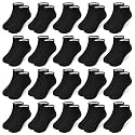 20 Pairs Boys Ankle Socks, Unisex Low Cut School Socks Ages 1-14