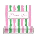 20 PC Pink and Green Thank You Notecards | Sorority Inspired | Blank Inside