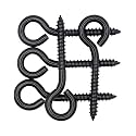 20 Pcs 3-1/4" (3.25 Inch) Screw Eyes, 304 Stainless Steel - #18 Black Eye Bolt Screws, Heavy Duty Anti-Rust Self Tapping Eye Lag Screws for Wood, Indoor &amp; Outdoor Use | by IMSCREWS
