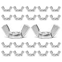 20 PCS 3/8-16 Wingnuts, Carbon Steel Wing Nuts Silvery Zinc Plated Fasteners Parts Butterfly Nut (Silvery, 3/8-16)