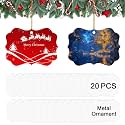 20 pcs 3.9" × 2.8" Metal Sublimation Ornament Blank,Double Sided Sublimation Ornaments,Sublimation Christmas Ornament Blanks for Christmas Tree Decor Ornaments DIY Handmade Crafts