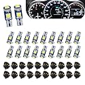 20 PCS 74 Led Bulb Dash Lights Auto Instrument Cluster Bulbs, T5 37 74 LED Bulb with Sockets, Universal Dashboard Lights,Replacement Instrument Panel Gauge Light Kits (White)