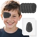 20 Pcs Adhesive Eye Patches for Kids, Medical Eye Patch Disposable Breathable Eyepatch for Amblyopia Lazy Eye Latex Free Adhesive Bandages for Children, 2.95 × 1.97 inches Black