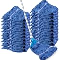 20 Pcs Commercial Mop Head Replacements Bulk, 29 Inch Blue Microfiber Looped End Heavy Duty Mop Heads Cotton String Washable Floor Mophead Refills for Commercial Industrial Home Cleaning