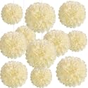 20 PCS Cream Tissue Paper Pom Poms, Tissue Pom Poms Flowers, Sizes of 6", 10", 12", 14" Hanging Paper Flower Ball for Wedding, Birthday, Halloween, Christmas, Baby Shower Party Decor