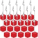 20 Pcs Cube Base Memo Clip Holder with Alligator Clip, Red