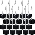 20 Pcs Cube Base Memo Clip Holder with Alligator Clip, Black