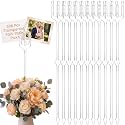 20 Pcs Floral Card Holder Picks, 9.4 Inch Clear Plastic Sticks for Bouquets