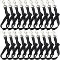 20 Pcs Horse Bucket Strap Hangers, Adjustable 20 to 31 in, Black