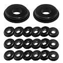 20 PCS Trailer Handshake Valve Gasket, Waterproof Durable Rubber Vehicle Sealing Ring, Portable Valve Gaskets, Universal Automotive Brake Air Hose Grommet Parts for Most Cars (Black)