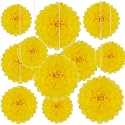 20 PCS Yellow Tissue Paper Pom Poms, Tissue Pom Poms Flowers, Sizes of 6", 10", 12", 14" Hanging Paper Flower Ball for Wedding, Birthday, Halloween, Christmas, Baby Shower Party Decor