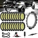 20 Pods 1860LEDs Metal White Rock Lights with Switch Wiring Harness